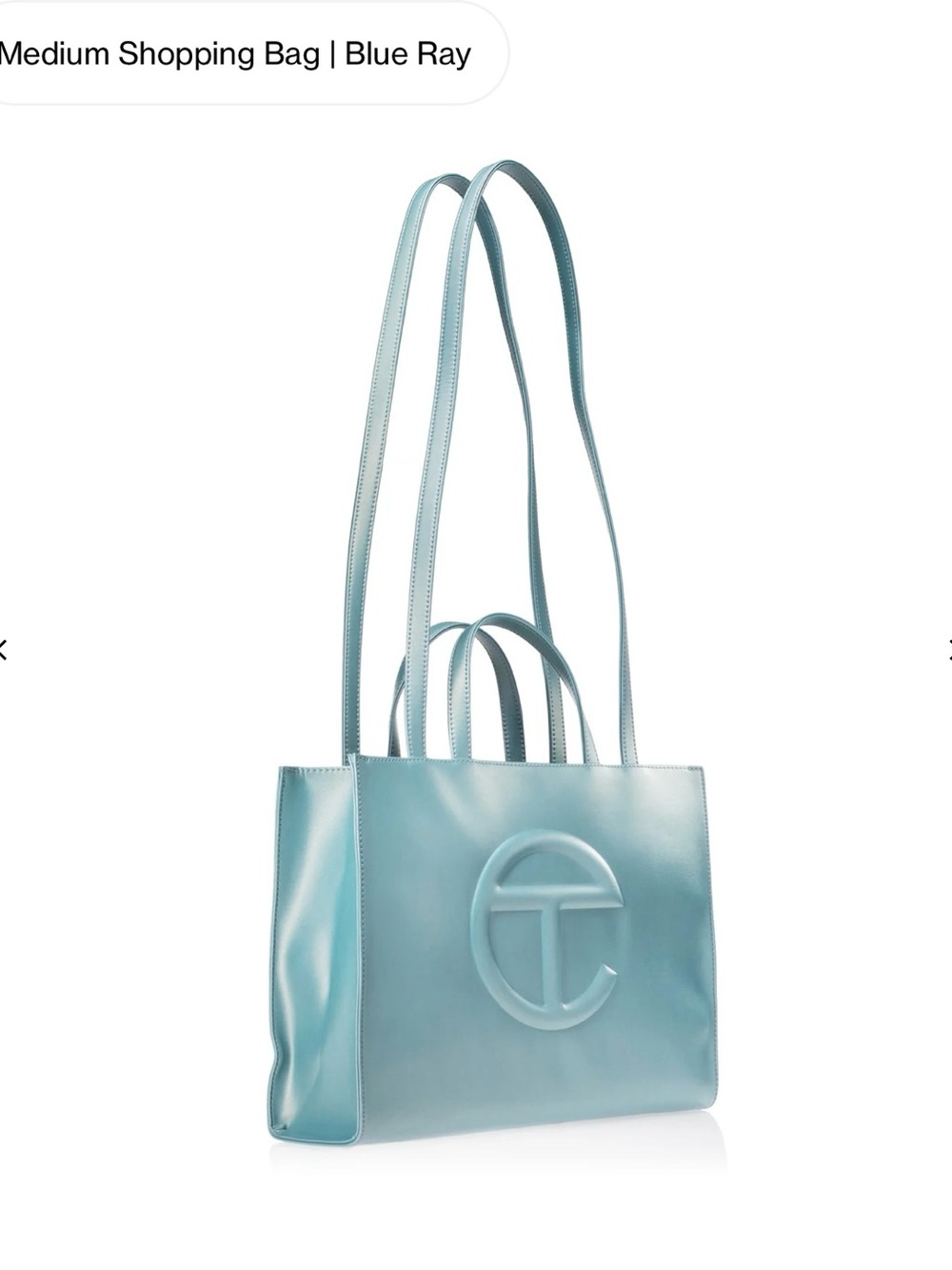 Telfar blue ray Medium Shopping Tote with Embossed Logo
